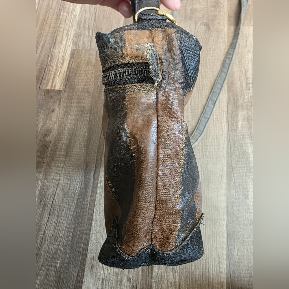 FENDI Pequin Striped Crossbody Bag Upcycled Designer Authentic Flawed Preppy Y2K - Picture 7 of 16